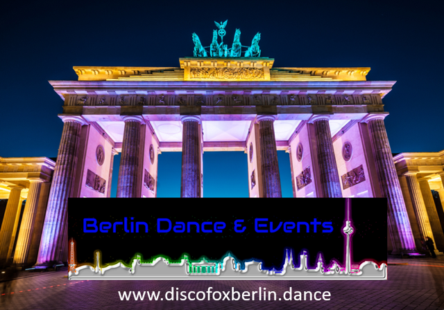 Bild vom Brandenburger Tor mit dem Logo von Berlin Dance & Events